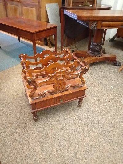 Good Antique Victorian Canterbury Magazine Stand