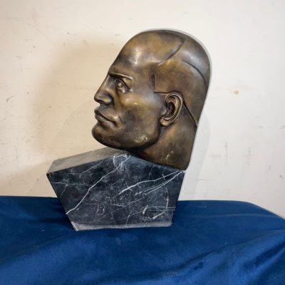 MUSSOLINI. BRONZE & MARBLE ART DECO
