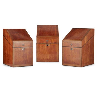Set of Three George III Satin Birch Knife Boxes