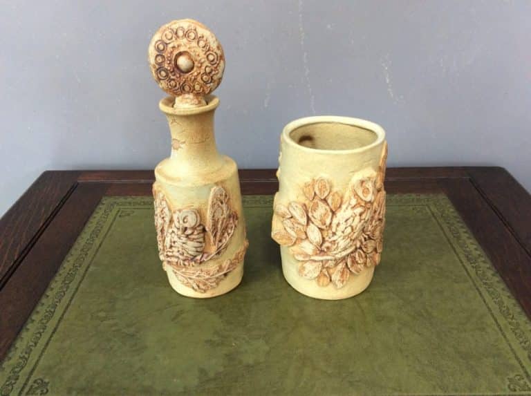 Bernard Rooke Owl Vase and Owl Lidded Jar