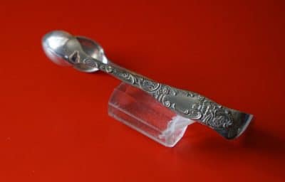 Vintage Ornate Scroll Design Silver Sugar Nips