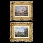 Pair of Late Victorian Paintings of Rural Scenes by James Cchristie Prowett Antique Oil Painting Antique Art
