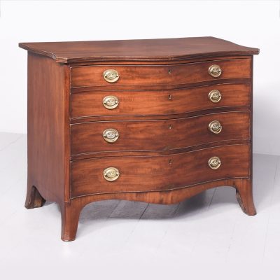 Neat Size George III Mahogany Serpentine-Front Chest of Drawers