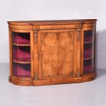 Quality Mid-Victorian Inlaid Walnut Bow-End Credenza Antique Cabinets