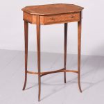 Sheraton Style Satinwood, Rosewood, and Boxwood Banded Side Table Antique Furniture