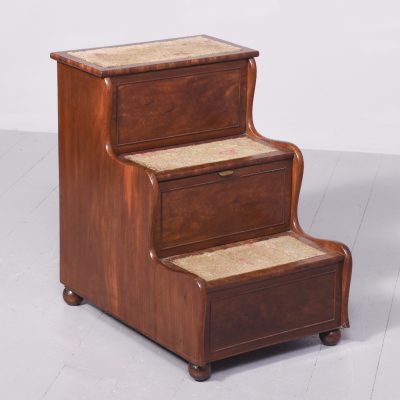 Regency Mahogany Bed Steps in Figured Spanish Mahogany
