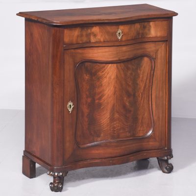 Neat-Sized Quality Biedermeier Mahogany Shaped-Front Cabinet