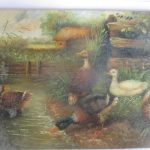 OIL PAINTING OF DUCKS ON WOOD EDWARDIAN   12 CM BY 17 CM SIGNED HAINSTER OR NAINSTER FREE POST Antique Art