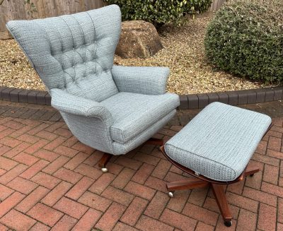 Original Mid Century G Plan 62 Chair and Footstool