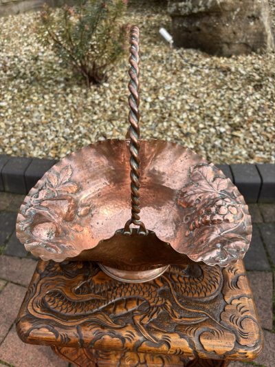 Arts & Crafts Hammered Copper Fruit Basket