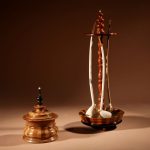 Treen, Tobacco Interest Set of mid 19th Century Dutch antique mahogany coopered pipe stand and its coopered mahogany tobacco box pipe Antique Collectibles