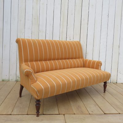 Antique French Napoleon III Scroll Top Sofa