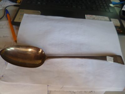SILVER GEORGIAN BASTING SPOON  1809 WILL EATON  29 CM  120 GRAMS  [FREE POST]