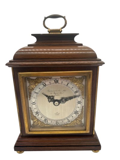 Lovely Elliot Walnut case Mantel Clock – 8 day garrard movement clock