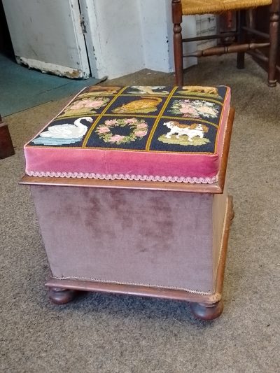Antique Victorian Ottoman Box Stool