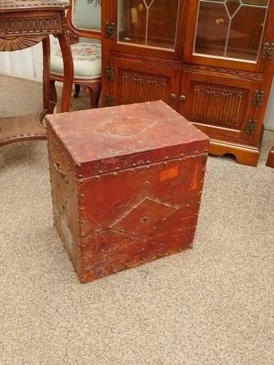Antique Arts Crafts Leather Box