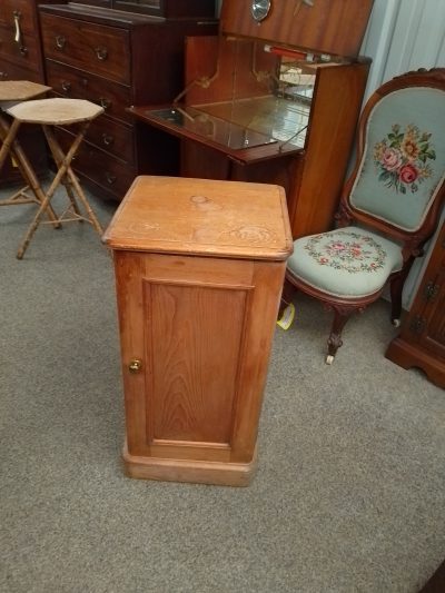 Antique Pine Bedside Table Cabinet