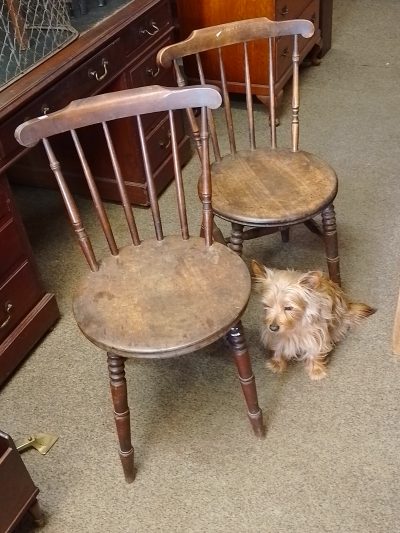 Antique Pair of Penny Seat Chairs
