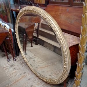 Large Antique Oval Gilt Wall Mirror 19th century Antique Mirrors