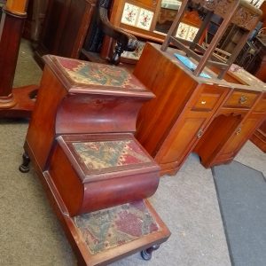 Antique Victorian Step Commode Antique library steps Bedroom Antiques