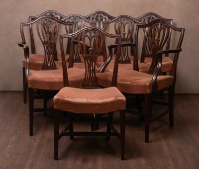 Set Of 8 19th Century Hepplewhite Dining Chairs SAI1413