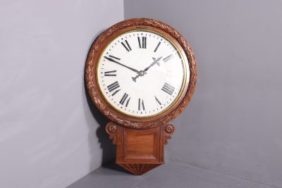 Monumental Mahogany Framed Fuse Wall Clock