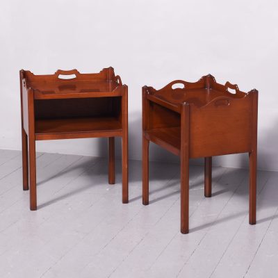 Pair of George III Style Mahogany Bedside Cabinets