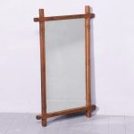 Decorative, Large Arts and Crafts Wall Mirror with a Rustic, Chamfered Oak Frame Antique Mirrors