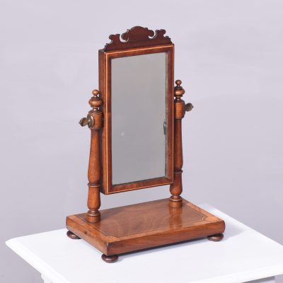Rare, Neat-Sized Inlaid Mahogany Apprentice-Piece Regency Dressing Mirror