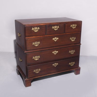 George II Mahogany 2 Part Military Chest