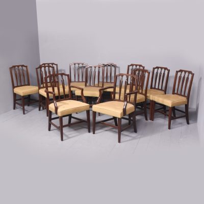 Quality Set of 12 George III Mahogany Dining Chairs