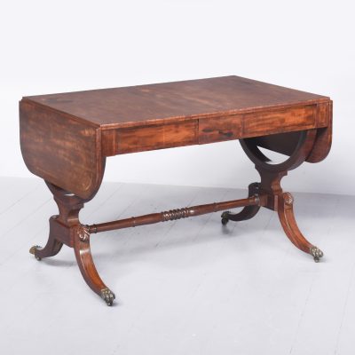 Exceptional Quality Inlaid Figured Mahogany George III Sofa Table