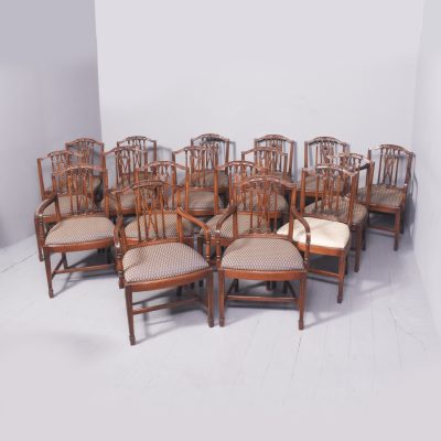 Set of 17 Mahogany Dining Chairs in the Hepplewhite Style