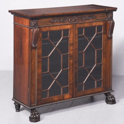 Superb Quality Neat-Sized Regency Rosewood Bookcase