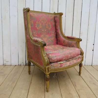 Antique French Wingback Armchair