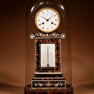 Beautiful And Rare French Pendule/Mantel Clock With Thermometer Circa 1870. Dome Top Antique Clocks