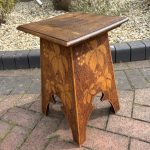 Arts & Crafts Pokerwork Table Arts & Crafts Antique Furniture