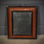 William & Mary Walnut & Ebonised Cushion Frame Mirror wall mirror Antique Mirrors