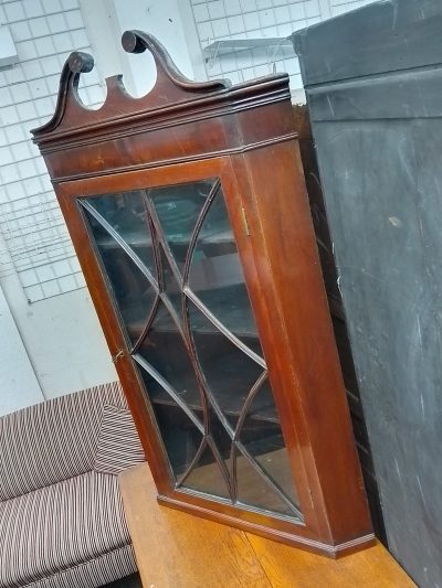 Antique Wall Hanging Corner Cabinet