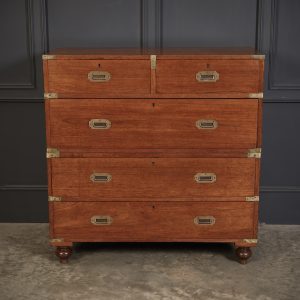 19th Century Teak Military Campaign Chest antique chest Antique Chest Of Drawers