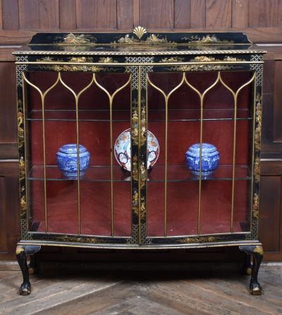 Edwardian Chinoiserie Lacquered Display Cabinet SAI3771