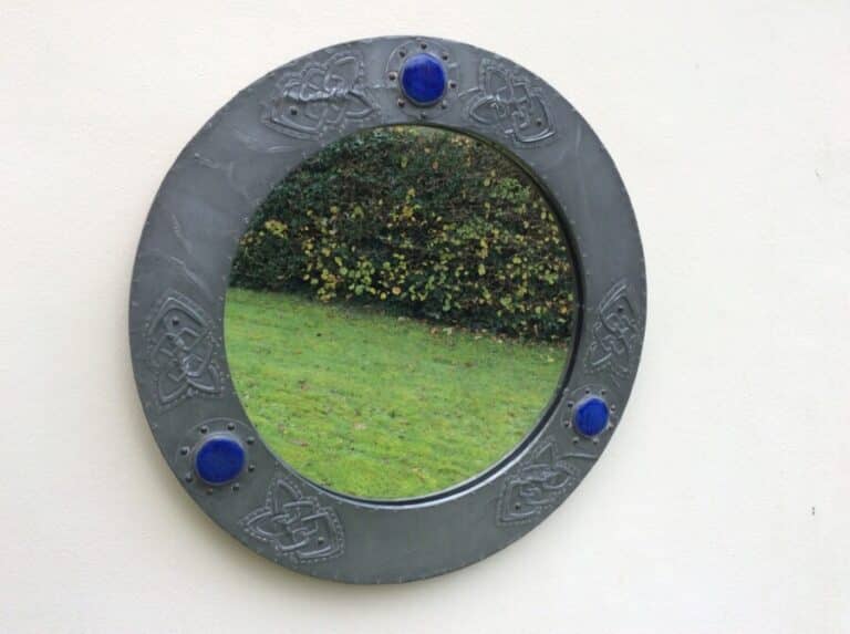 Arts & Crafts Pewter Mirror c1900