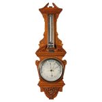 An Edwardian Oak Cased Aneroid Barometer Antique Barometers
