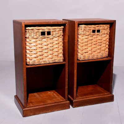 A Quality Pair of Teak Open Bedside Cabinets