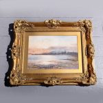 Gilt Framed Watercolour of Saltcoates by ‘Chris Meadows’ Water Colour Antique Art