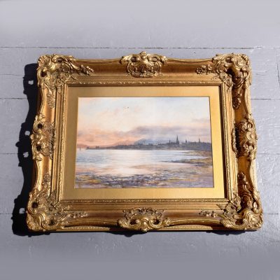 Gilt Framed Watercolour of Saltcoates by ‘Chris Meadows’