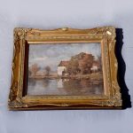 Gilt Framed Original Oil Painting of The East Mill Stirling By James Christie Prowett Antique Oil Painting Antique Art