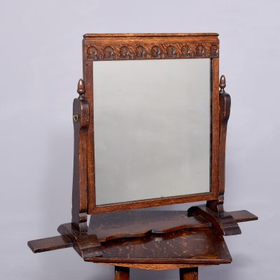 Unusual oak Arts and Crafts style Dressing Mirror