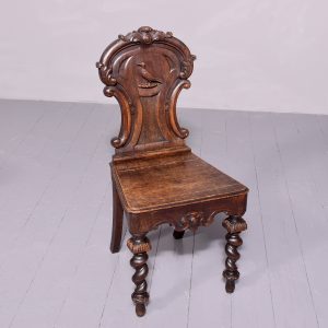 Rustic Provincial Oak Hall Chair 19th century Antique Chairs