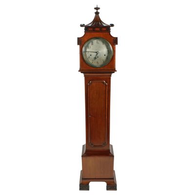Mahogany cased Chinoiserie style Chiming Grandmother Clock